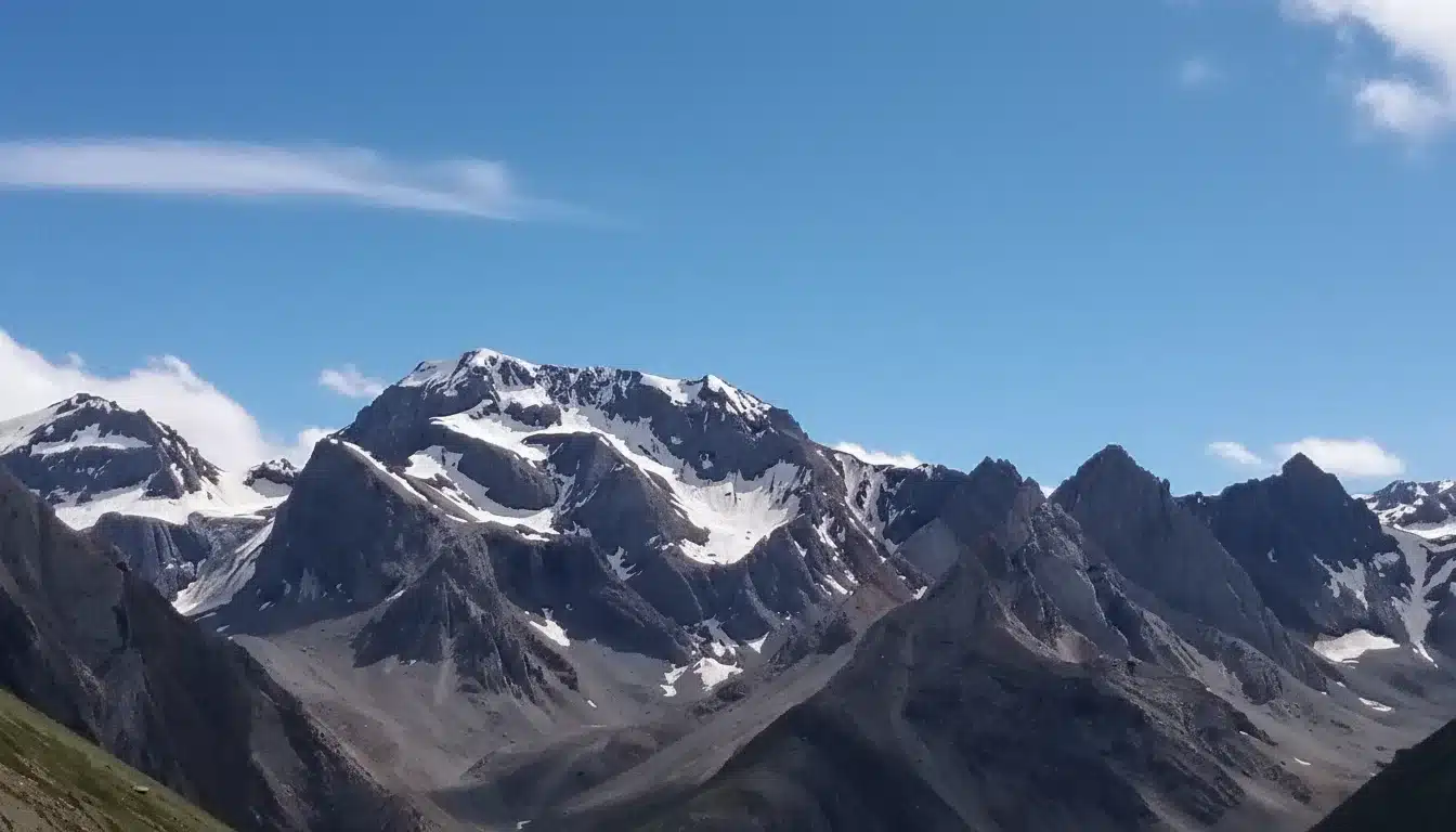 Iconic Om Parvat snow symbol on Adi Kailash and Om Parvat trek