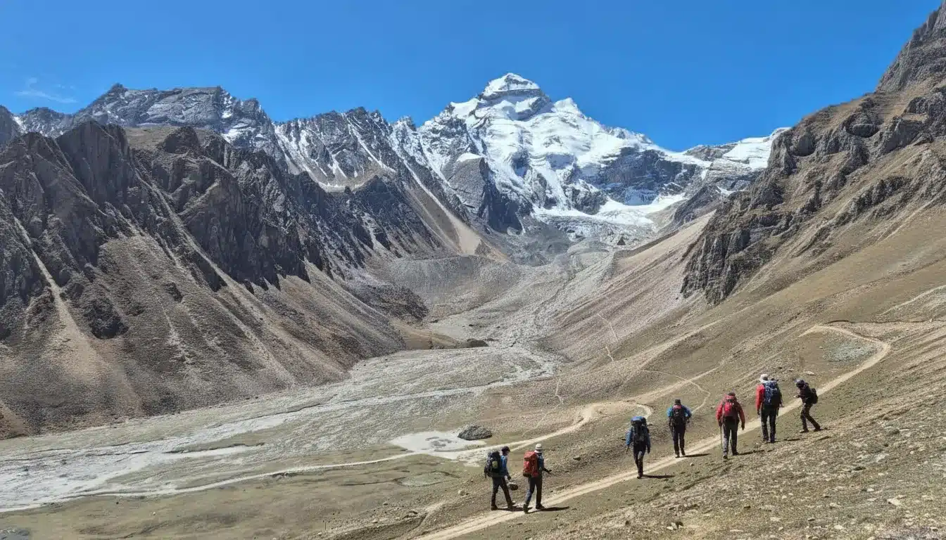 Pilgrims at Adi Kailash Yatra Route