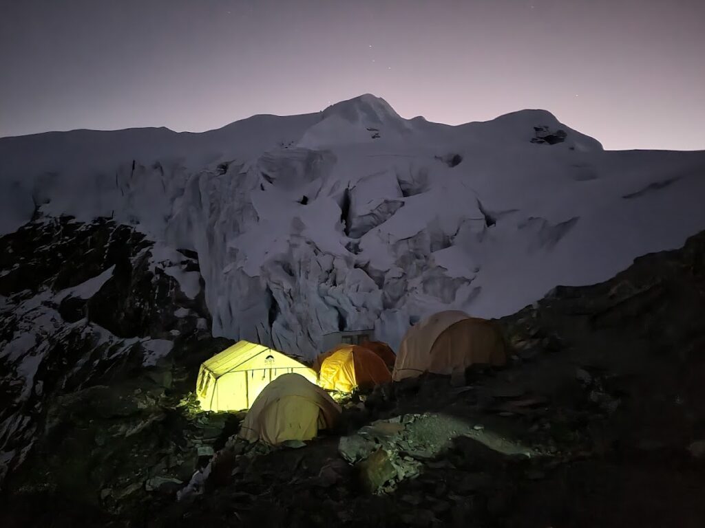 Mera Peak High Camp climbing setup