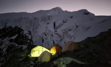 Mera Peak High Camp climbing setup